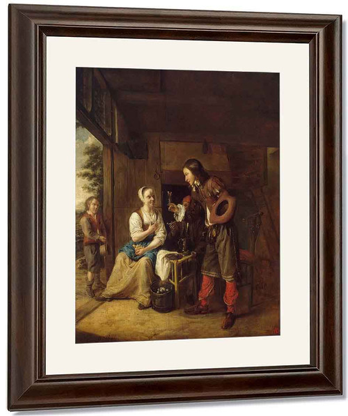 Man Offering A Glass Of Wine To A Woman By Pieter De Hooch