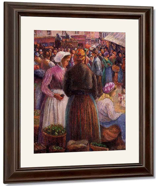 Market At Pontoise1 By Camille Pissarro By Camille Pissarro