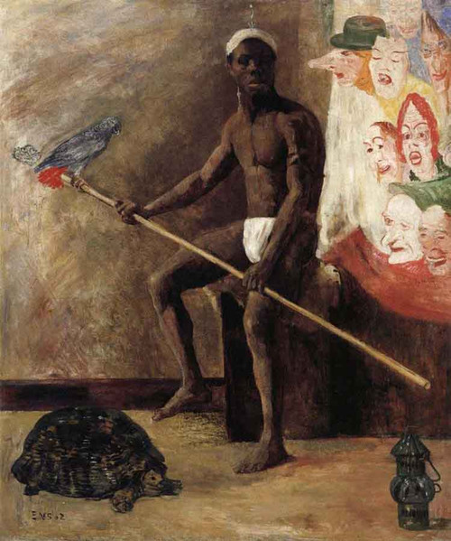 Masks Watching A Black Minstrel By James Ensor By James Ensor