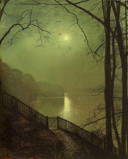 Moonlight On Lake By John Atkinson Grimshaw By John Atkinson Grimshaw