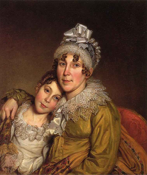Mother Caressing Her Convalescant Daughter By Laurent De La Hyre