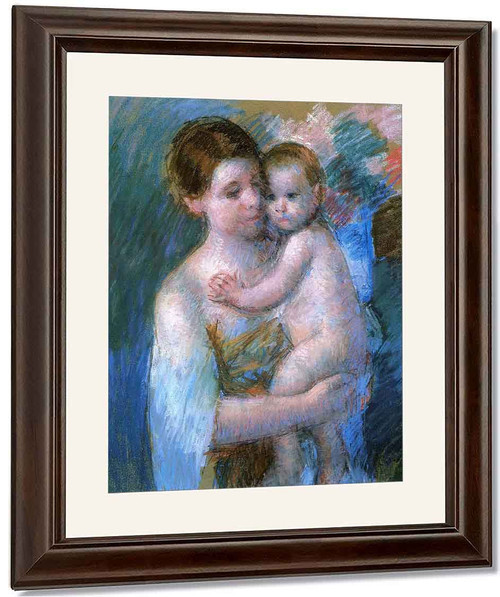 Mother Holding Her Baby By Mary Cassatt By Mary Cassatt