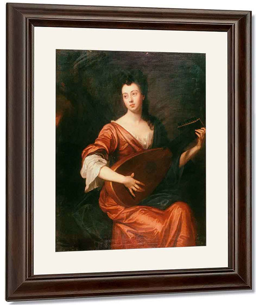 Mrs Arabella Hunt, Playing A Lute By Sir Godfrey Kneller, Bt. By Sir Godfrey Kneller, Bt.