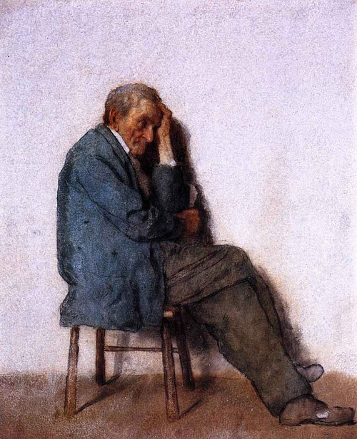 Old Man, Seated By Eastman Johnson By Eastman Johnson Old Man, Seated By Eastman Johnson By Eastman Johnson
