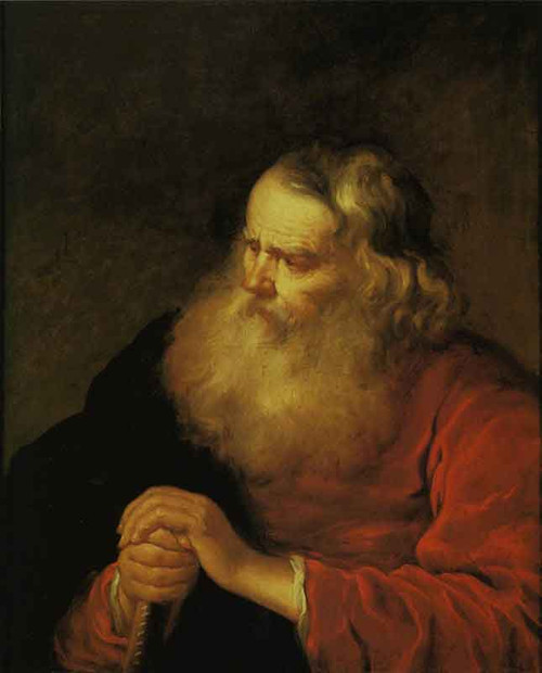 Old Man With A Stick By Govaert Flinck