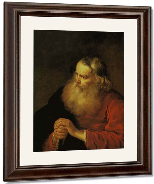 Old Man With A Stick By Govaert Flinck