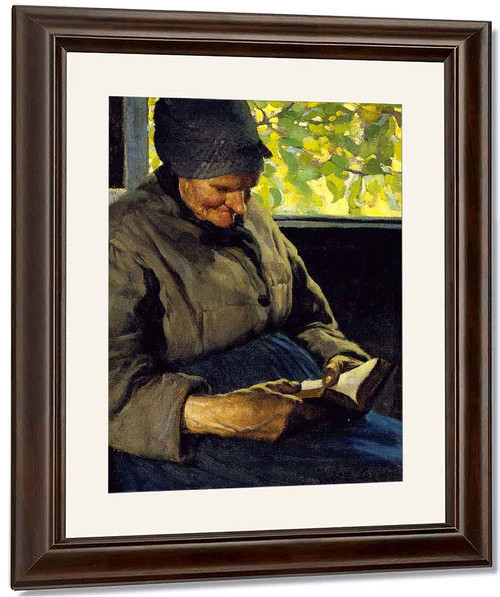 Old Woman Reading By Clarence Gagnon By Clarence Gagnon