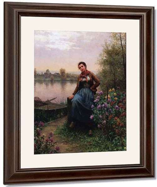 On The River's Edge By Daniel Ridgway Knight By Daniel Ridgway Knight