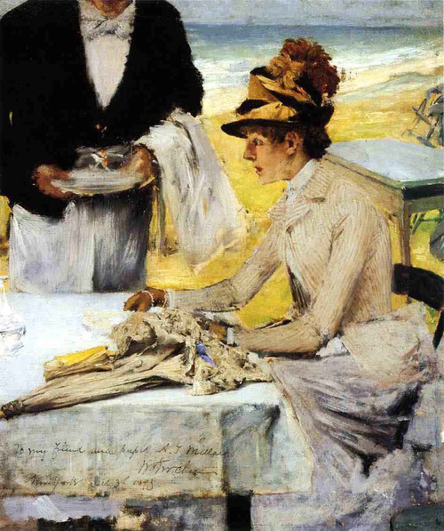 Ordering Lunch By The Seaside By William Merritt Chase By William Merritt Chase
