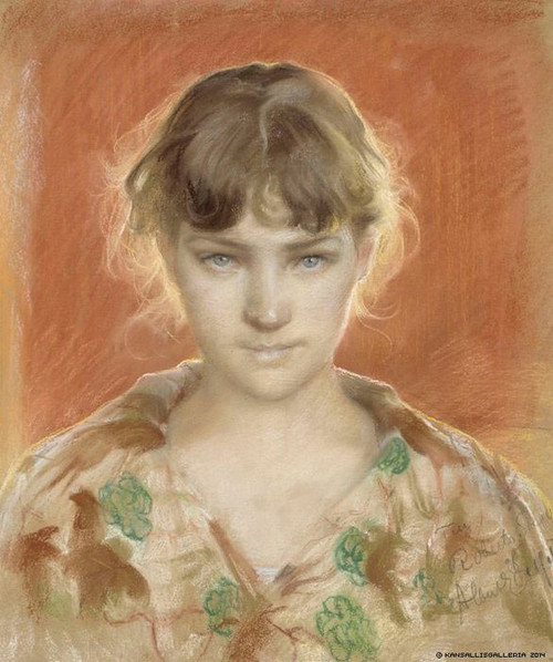 Parisian Model In A Dressing Gown By Albert Edelfelt