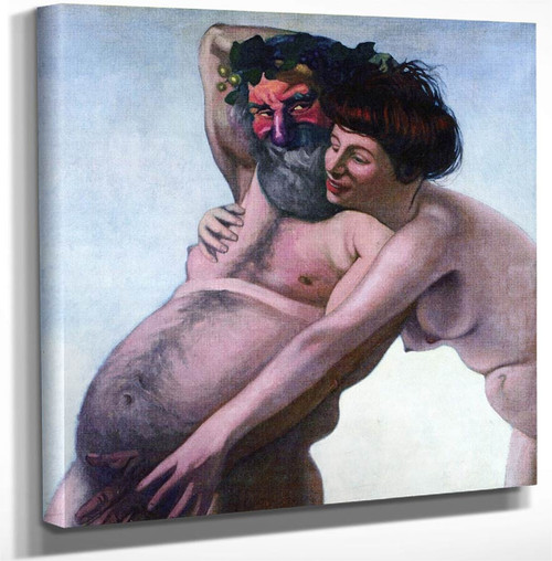 Naked Woman Fondling A Silenus By Felix Vallotton Art Reproduction