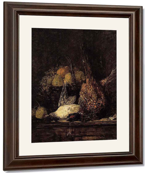 Pheasant, Duck And Fruit By Eugene Louis Boudin By Eugene Louis Boudin