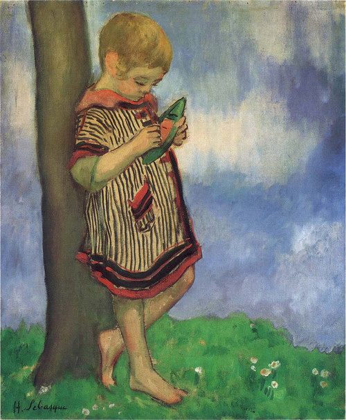 Pierre Labasque With A Small Boat By Henri Lebasque By Henri Lebasque