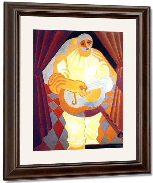 Pierrot With Guitar2 By Juan Gris