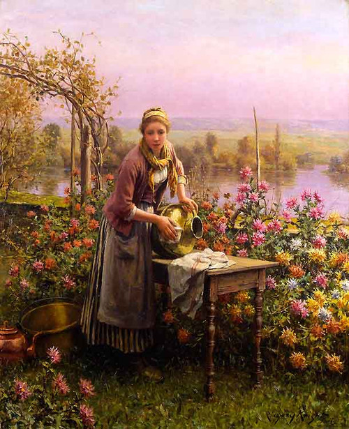 Polishing The Urn By Daniel Ridgway Knight By Daniel Ridgway Knight
