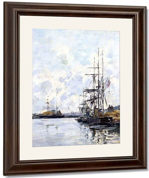 Port, Sailboats At Anchor 1 By Eugene Louis Boudin By Eugene Louis Boudin