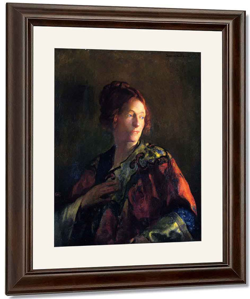 Portrait In Red And Gold Of Miss Pearson By Joseph Rodefer Decamp By Joseph Rodefer Decamp