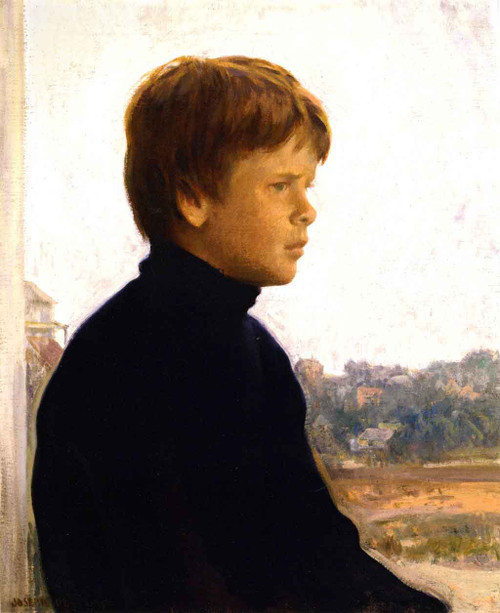 Portrait Of A Boy By Joseph Rodefer Decamp By Joseph Rodefer Decamp