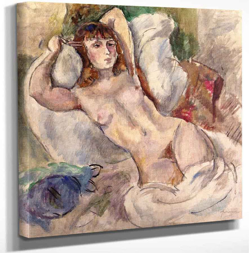 Nude On A Sofa By Jules Pascin Art Reproduction