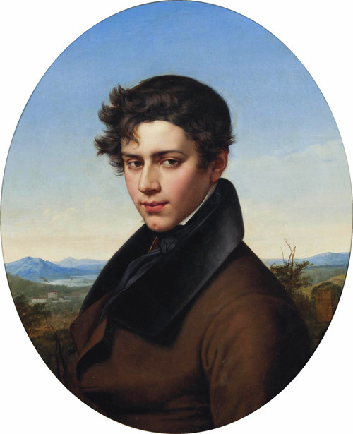 Portrait Of A Gentleman In A Lake Landscape By Francois Xavier Fabre