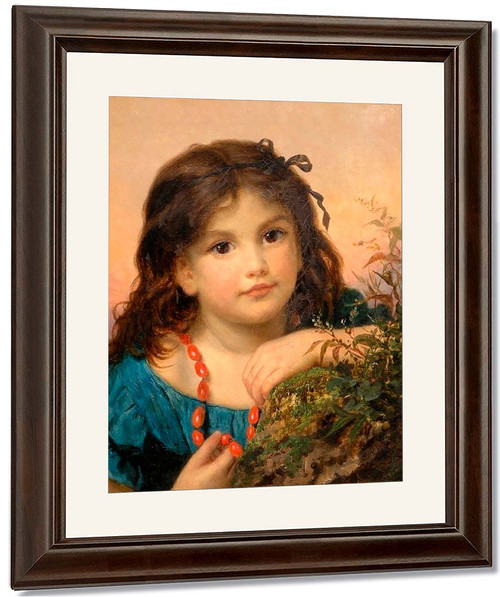 Portrait Of A Girl With A Rosehip Necklace By Sophie Anderson