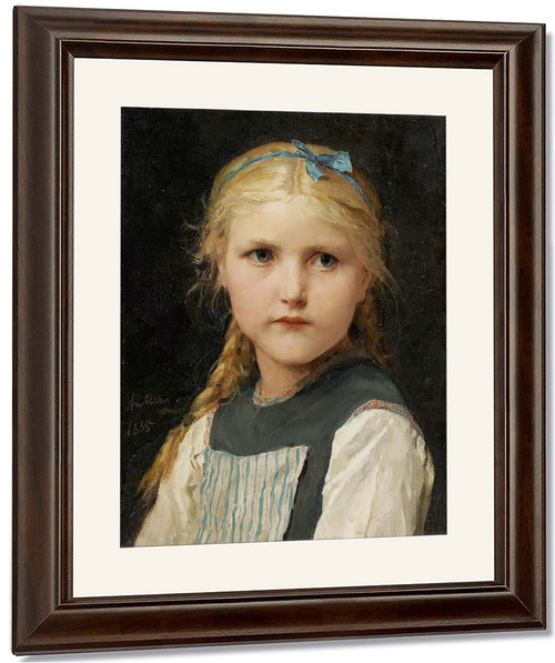 Portrait Of A Girl2 By Albert Anker