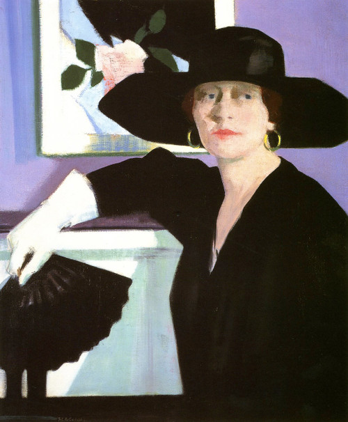 Portrait Of A Lady In Black By Francis Campbell Bolleau Cadell By Francis Campbell Bolleau Cadell