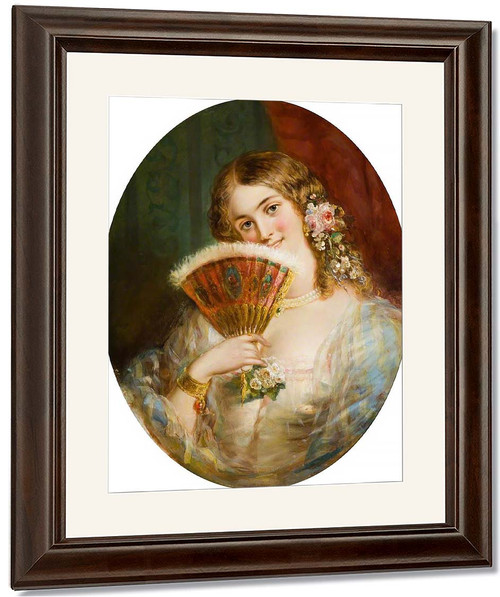 Portrait Of A Lady With A Fan By William Powell Frith