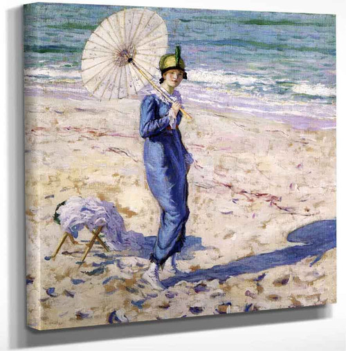 On The Beach By Frederick Carl Frieseke Art Reproduction