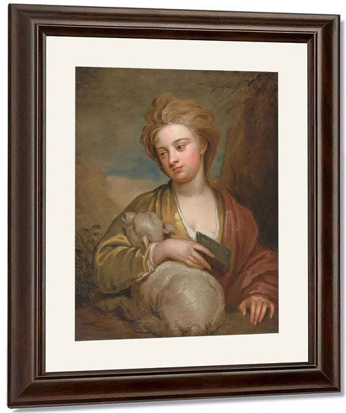 Portrait Of A Woman As St. Agnes By Sir Godfrey Kneller, Bt. By Sir Godfrey Kneller, Bt.