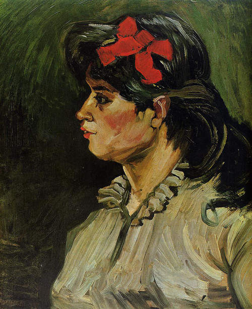Portrait Of A Woman With A Red Ribbon By Jose Maria Velasco Portrait Of A Woman With A Red Ribbon By Jose Maria Velasco