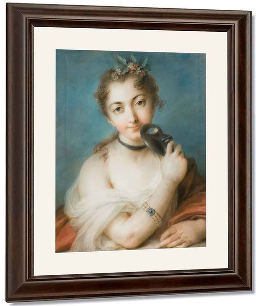 Portrait Of A Woman With Mask By Rosalba Carriera By Rosalba Carriera