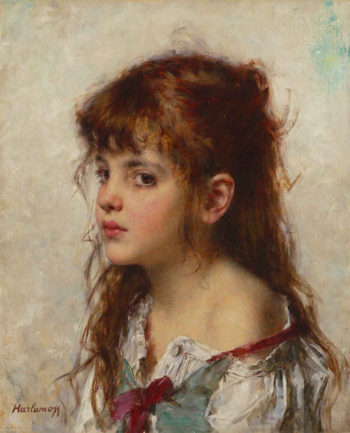 Portrait Of A Young Girl10 By Alexei Harlamoff