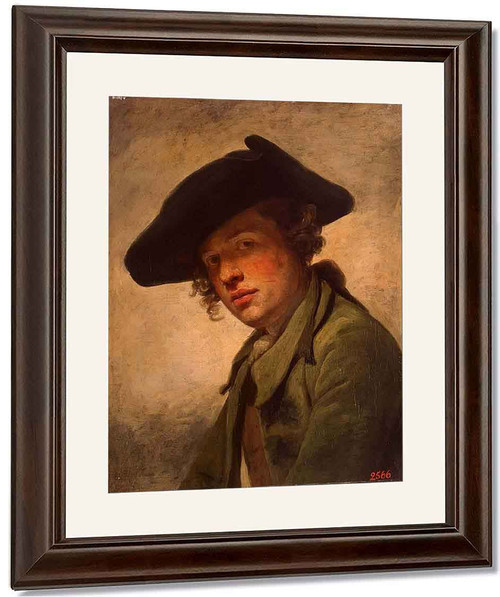 Portrait Of A Young Man In A Hat By Jean Baptiste Greuze By Jean Baptiste Greuze