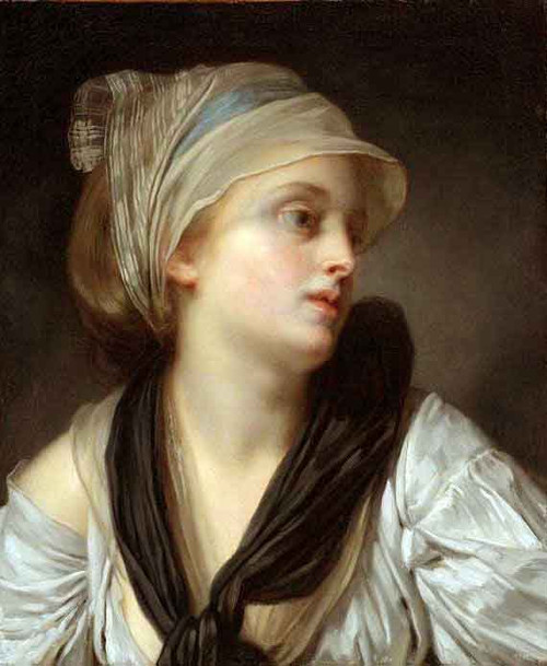 Portrait Of A Young Woman By Jean Baptiste Greuze By Jean Baptiste Greuze