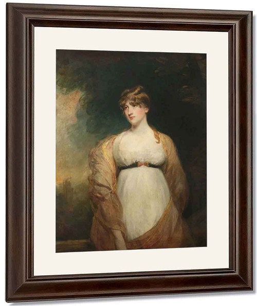 Portrait Of An Unknown Lady In White By John Hoppner By John Hoppner