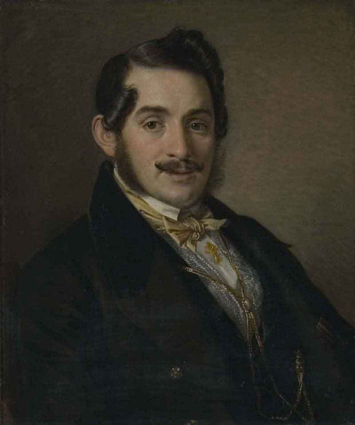 Portrait Of An Unknown Man In A Black Coat By Vasily Tropinin