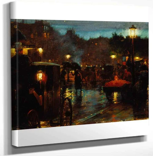 Paris At Night By Charles Courtney Curran Art Reproduction