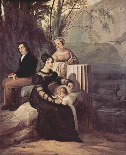 Portrait Of Family Stampa Di Soncino By Francesco Paolo Hayez
