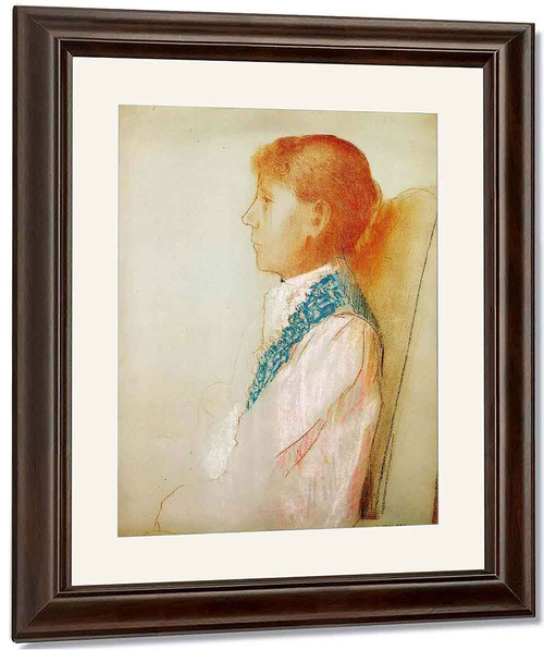 Portrait Of Madame Redon In Profile By Odilon Redon By Odilon Redon