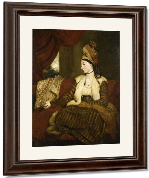 Portrait Of Mrs. Baldwin Full Length, Seated On A Red Divan By Sir Joshua Reynolds