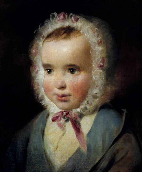 Portrait Of Princess Sophia Of Liechtenstein At The Age Of One And A Half Years By Friedrich Von Amerling By Friedrich Von Amerling