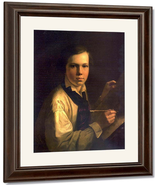 Portrait Of The Artist's Son At The Easel By Vasily Tropinin