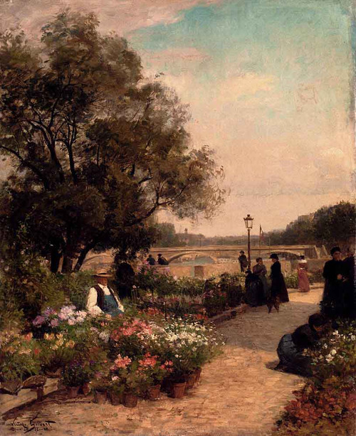 Quai Aux Fleurs By Victor Gabriel Gilbert By Victor Gabriel Gilbert