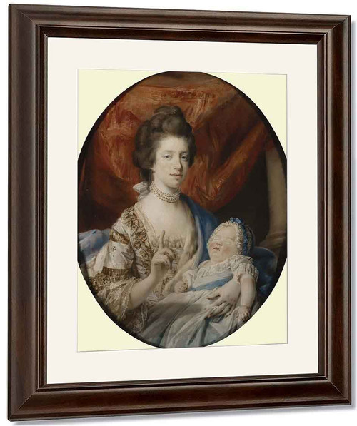 Queen Charlotte With Charlotte, Princess Royal By Francis Cotes, R.A. By Francis Cotes, R.A.