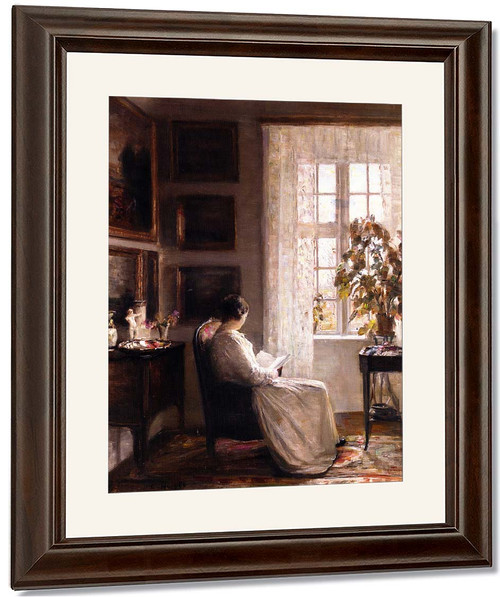 Reading In The Morning Light By Carl Vilhelm Holsoe