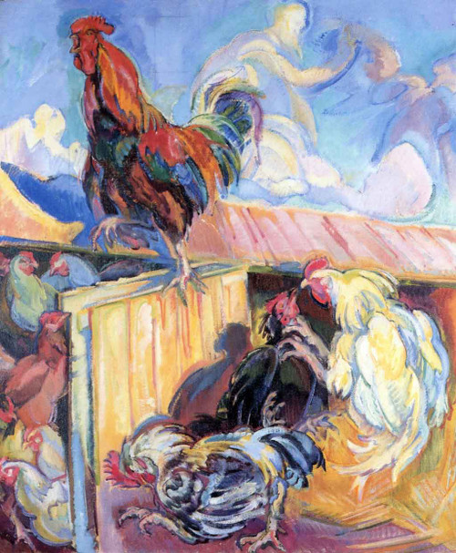Rooster In Chicken Coop By Nicolas Tarkhoff