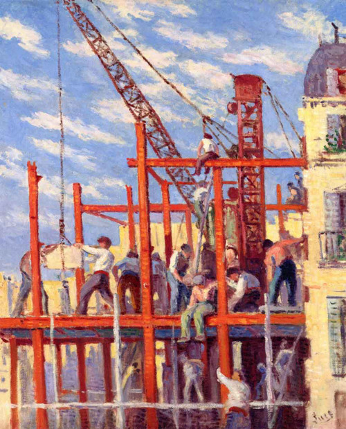 Scaffolding By Maximilien Luce By Maximilien Luce