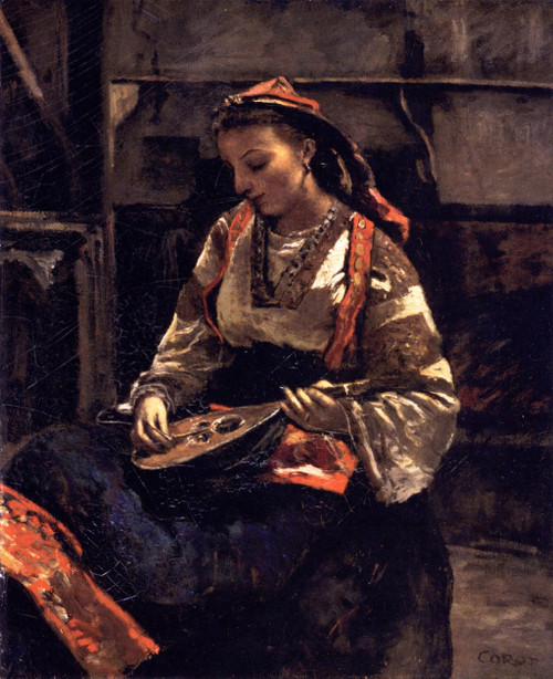 Seated Italian Woman Playing A Mandolin In Corots Studio By Jean Baptiste Camille Corot By Jean Baptiste Camille Corot Seated Italian Woman Playing A Mandolin In Corots Studio By Jean Baptiste Camille Corot By Jean Baptiste Camille Corot