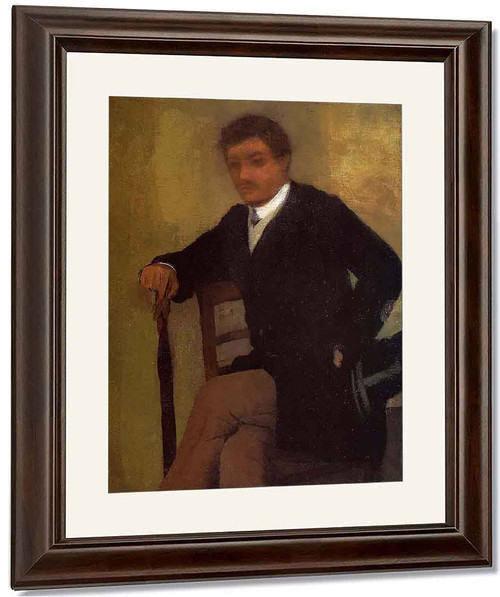 Seated Young Man In A Jacket With An Umbrella By Edgar Degas By Edgar Degas